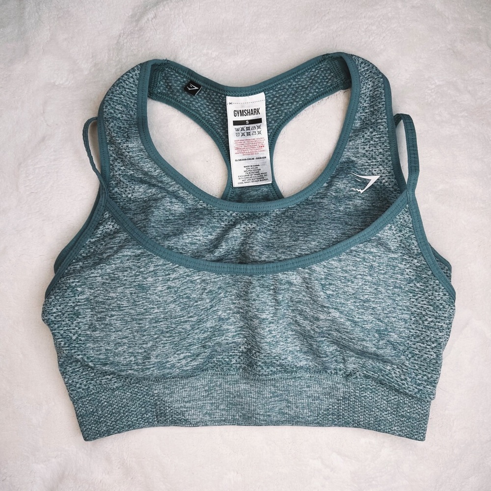 Gymshark Vital Rise Sports Bra - Light Green Marl - Small
